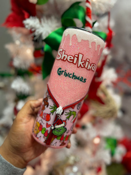 Hey Grinch Fans! This 30oz Holiday Grinch Glitter Tumbler is double in